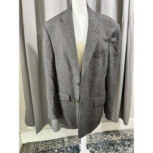 Chaps Ralph Lauren 46R Brown Houndstooth Lambswool Blazer Suit Jacket Sport Coat